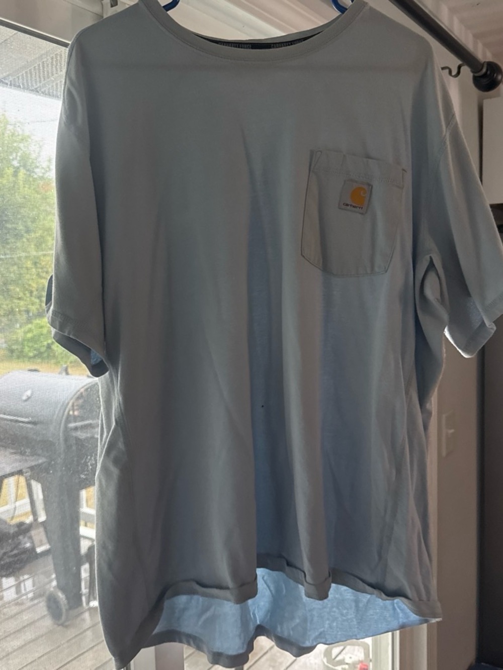 Carhartt Light Blue Short Sleeve Pocket Tee with Logo Patch